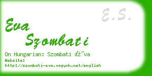 eva szombati business card